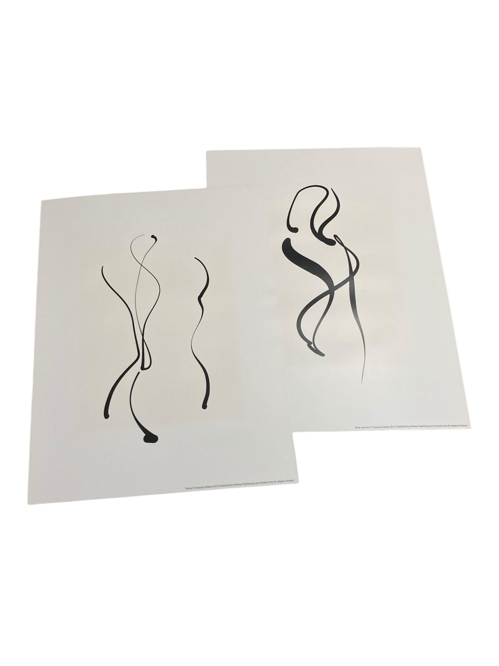 Set of 2 IKEA Francois Dubeau 2010 Line Art Feminine Female Form Prints